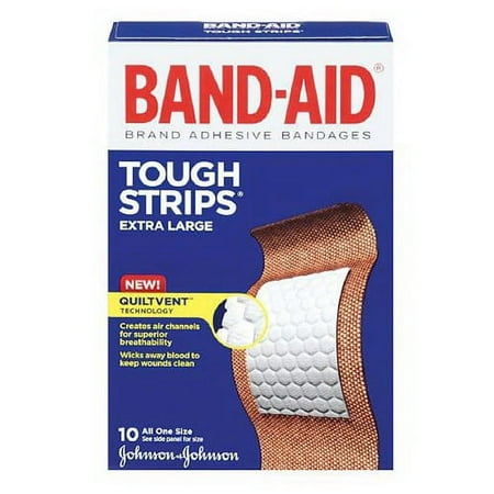 Band-Aid Bandages Tough Strips, Extra Large - 10 Ea, 3 Pack