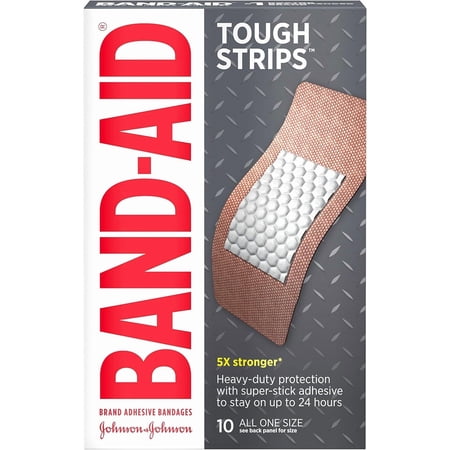 Band-Aid Tough Strips Bandages, Extra Large, 10 Ct (6 Pack) (Bundle)