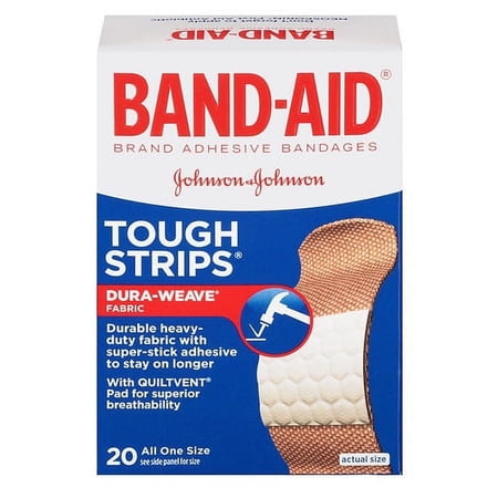 Band-Aid Bandages Tough-Strips, One Size - 20 Ea