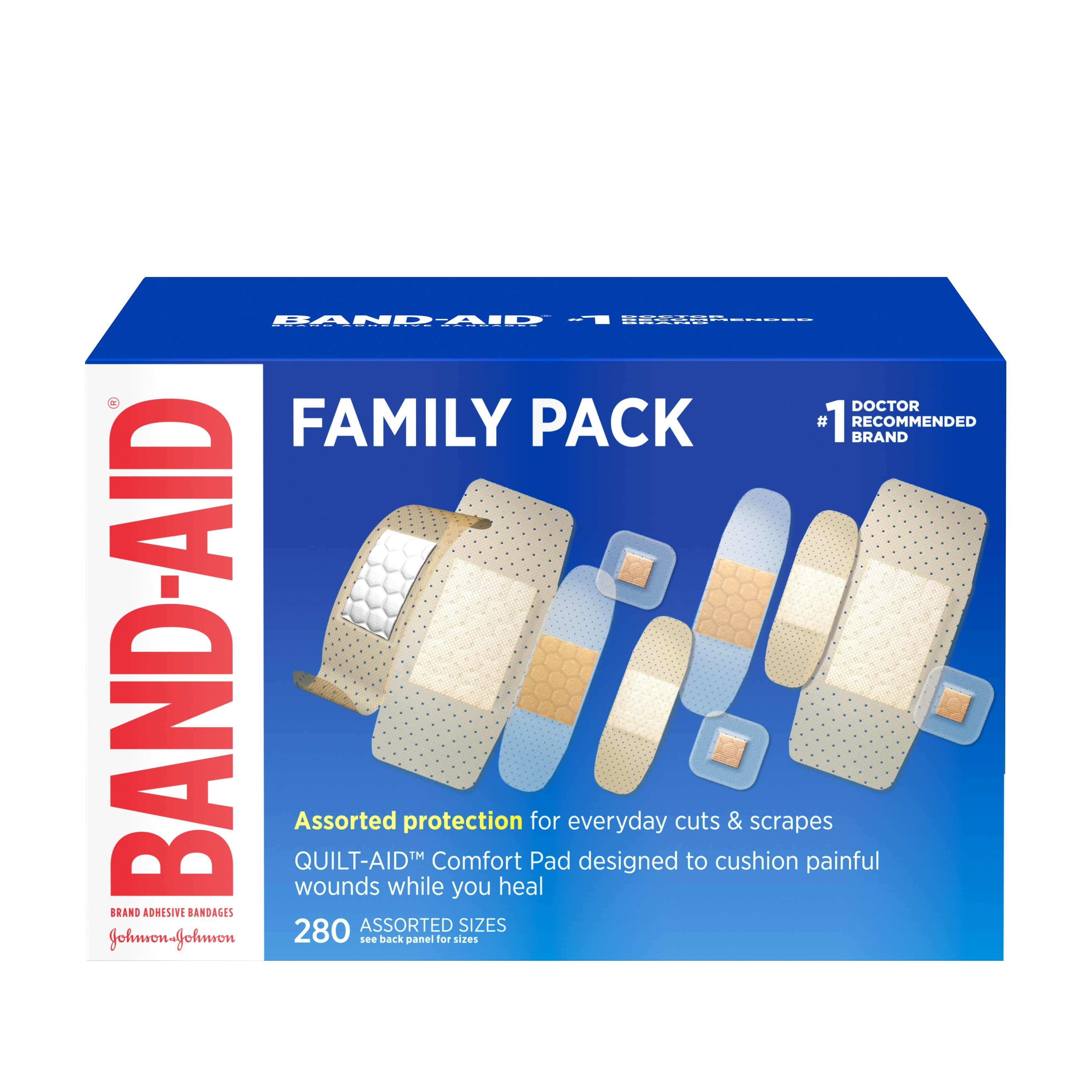 Band-Aid Brand Adhesive Bandage Family Variety Pack, Assorted, 280 ct (Pack of 2)