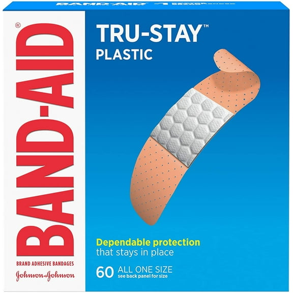 Band-Aid Brand Adhesive Bandages, Plastic Strips Durable, 60 ct, 3-Pack