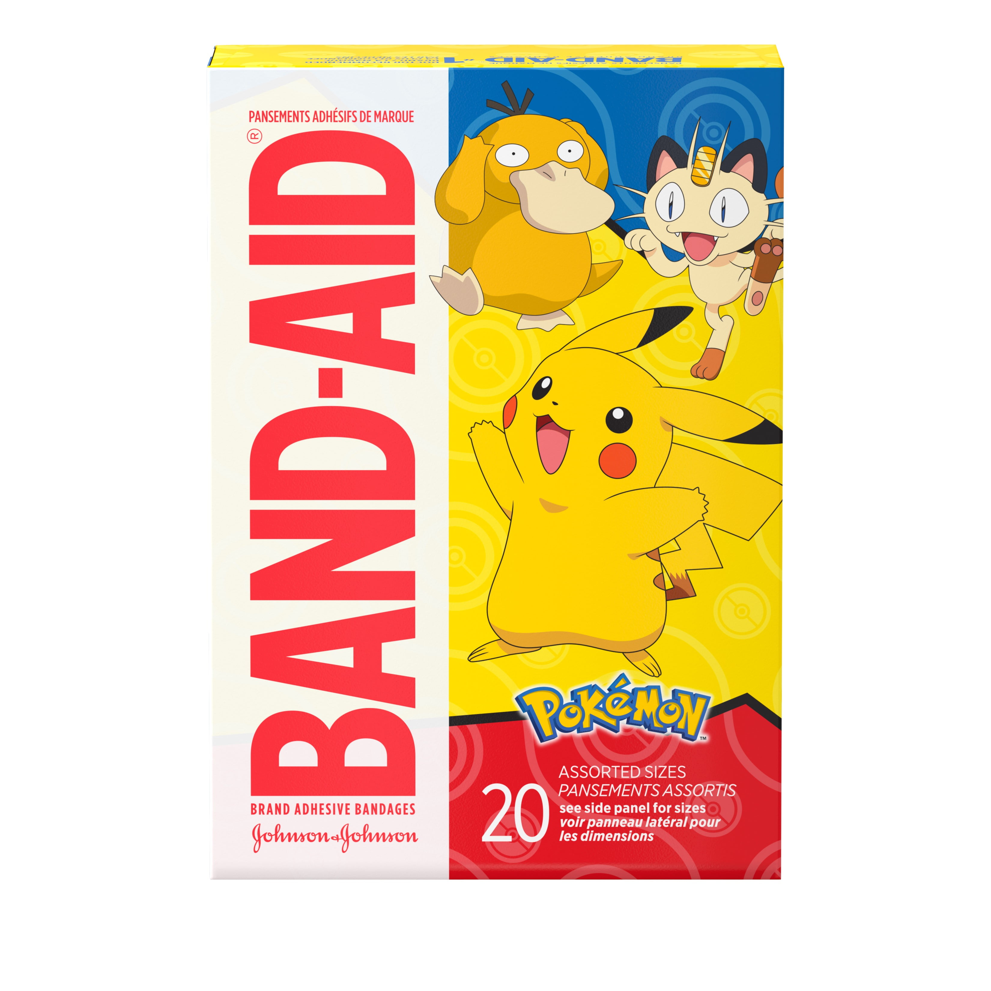 Band-Aid Brand Adhesive Bandages, Pokmon, Assorted Sizes, 20 ct (Pack of 3)