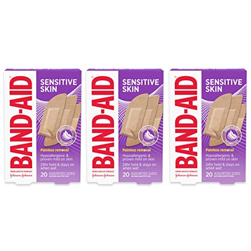 BandAid Brand Adhesive Bandages for Sensitive Skin, Durable