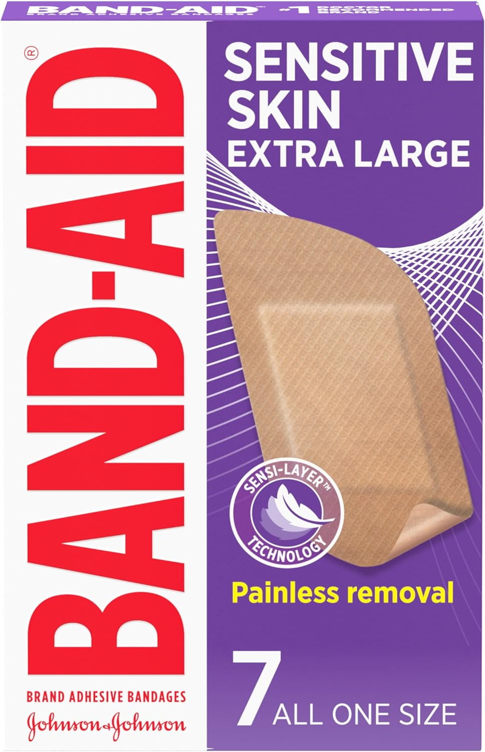 BandAid Brand Adhesive Bandages for Sensitive Skin, Hypoallergenic