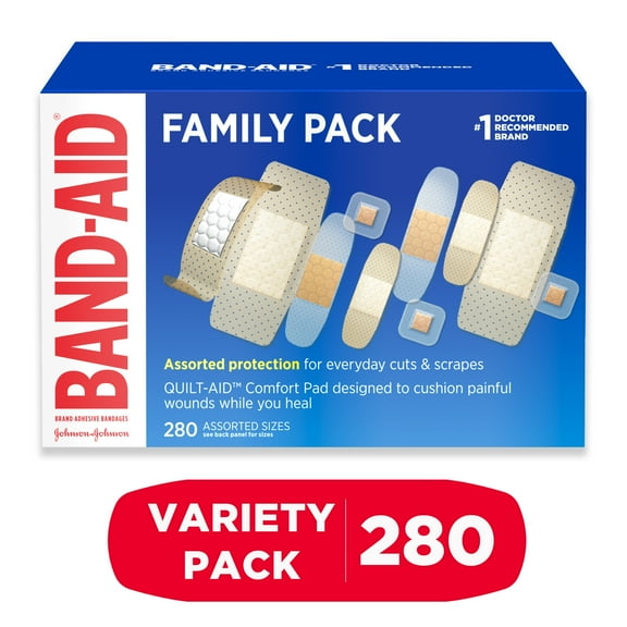 BAND-AID Brand Adhesive Sterile Bandage Variety Pack, Assorted, 280 Count