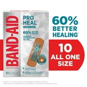 Band-Aid Brand All One Size Pro Heal Bandages, Hydrocolloid Pad, 10 Ct