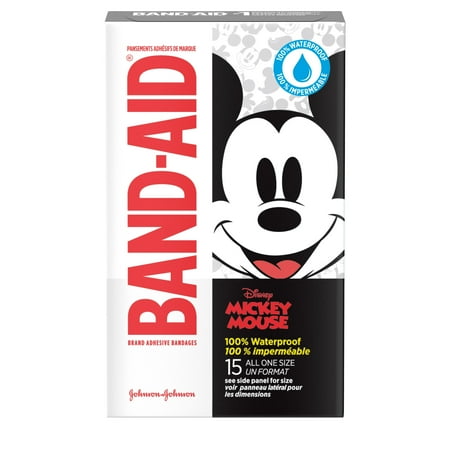 Band-Aid Brand Bandages for Kids, Disney Mickey, All One Size, 15 ct