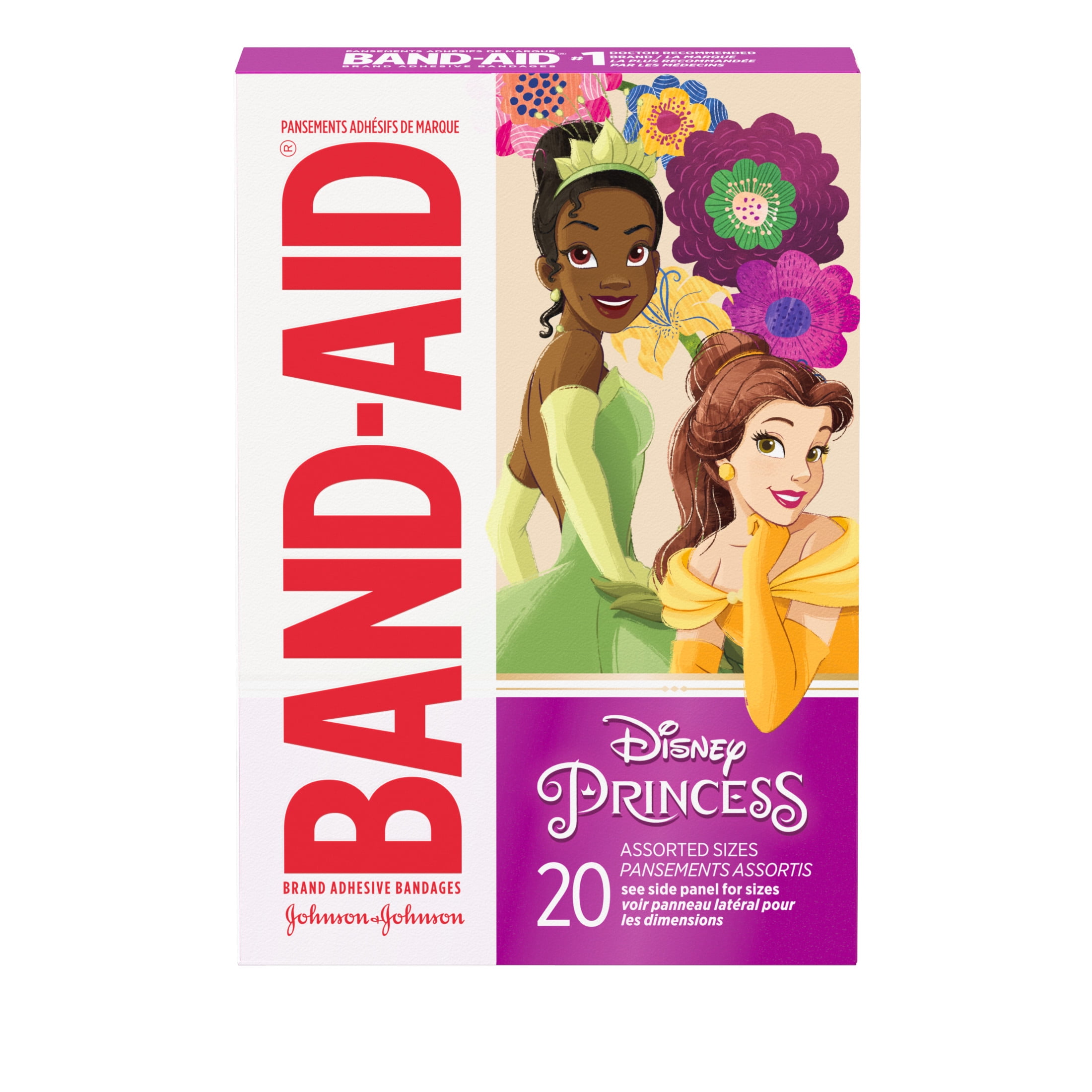 Band-Aid Brand Bandages for Kids, Disney Princesses, Assorted, 20 Ct