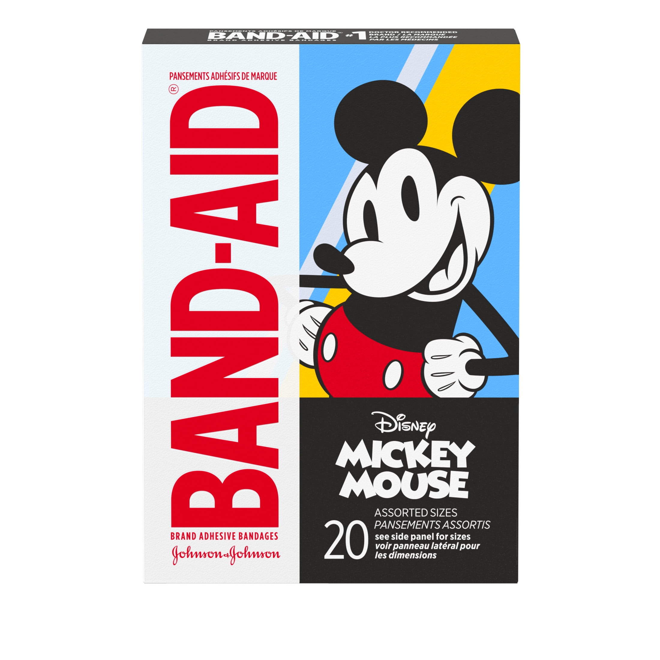 Band-Aid Brand Bandages for Kids, Mickey Mouse, Assorted, 20 Ct
