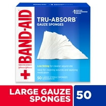 Band Aid Brand First Aid Tru-Absorb Gauze Sponges, 4 in x 4 in, 50 Ct