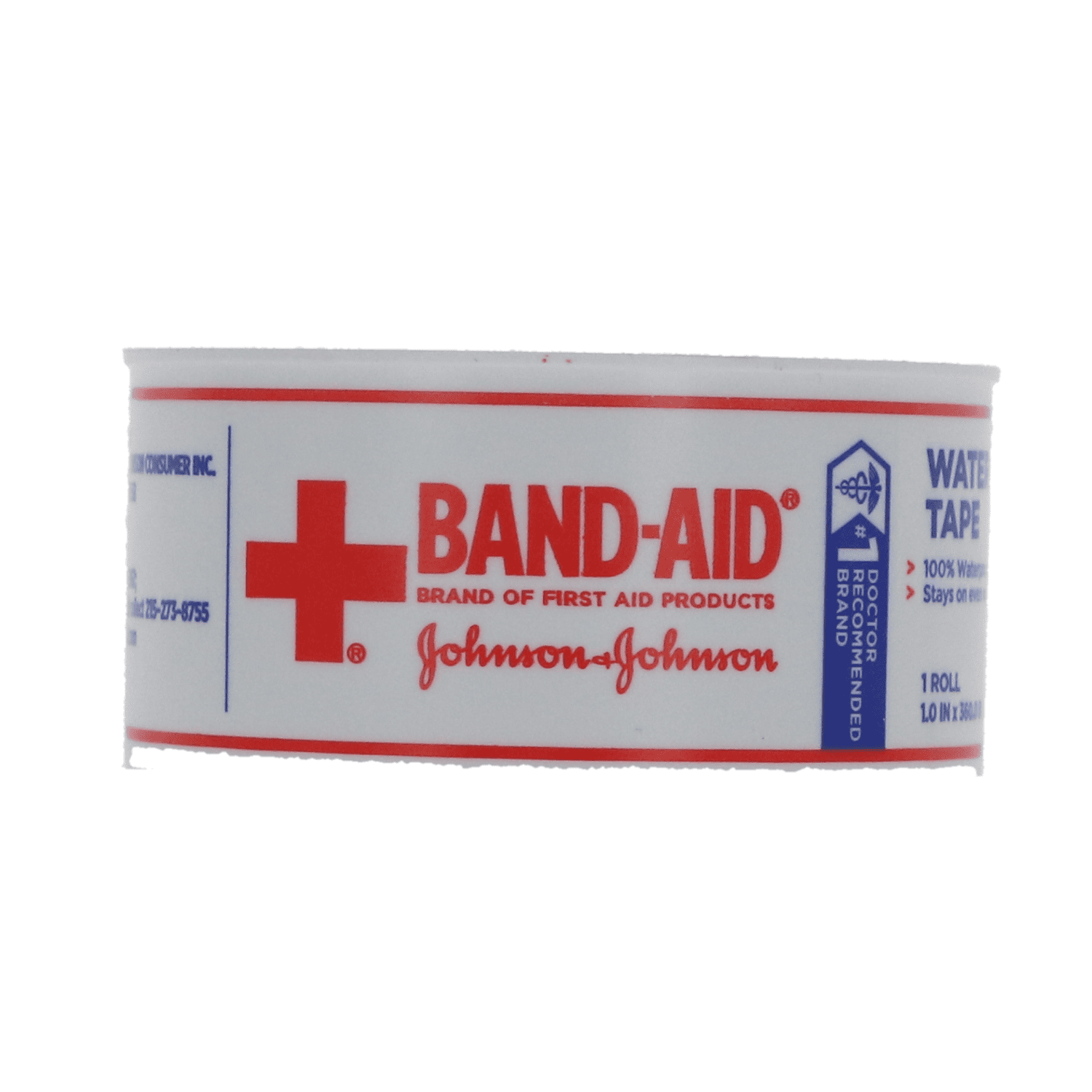 BandAid Brand First Aid Water Block Waterproof Adhesive Tape Roll, 1/2