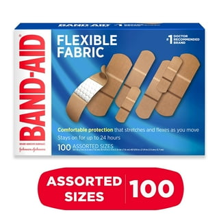 Band-Aid Flexible Fabric Adhesive Bandages, Flexible Protection Care of  Minor Cuts Scrapes, Quilt-Aid Pad for Painful Wounds, Medium Brown Skin  Tone BR55, Assorted Sizes - 30 ea