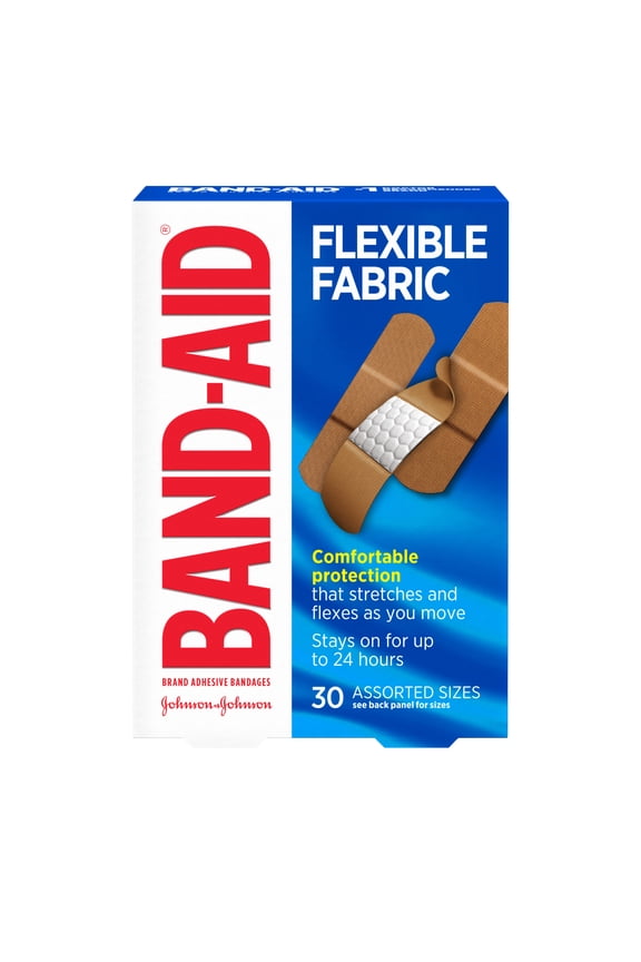 Brand Flexible Fabric Adhesive Bandages, Assorted, 30 Count