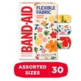 thumbnail image 1 of Band-Aid Brand Flexible Fabric Bandages, Wildflower, Assorted, 30 Count, 1 of 11