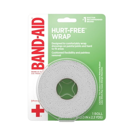 Band-Aid Brand Hurt-Free Self-Adherent Wound Wrap, 2 In by 2.3 yd (Pack of 3)
