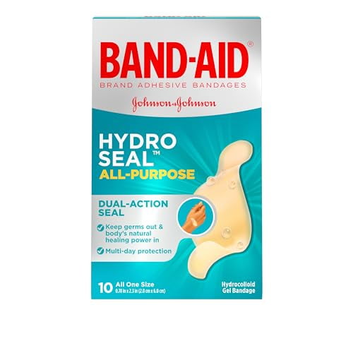 BandAid Brand Hydro Seal Adhesive Bandages for Wound Care and Blisters, All Purpose Waterproof