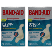 Band-Aid Brand Hydro Seal All Purpose Adhesive Bandages, 10 Count (Pack of 2)