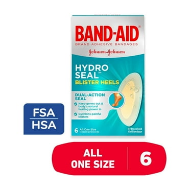 Band-Aid Brand Hydro Seal Hydrocolloid Gel Heel Bandages, 6 Count