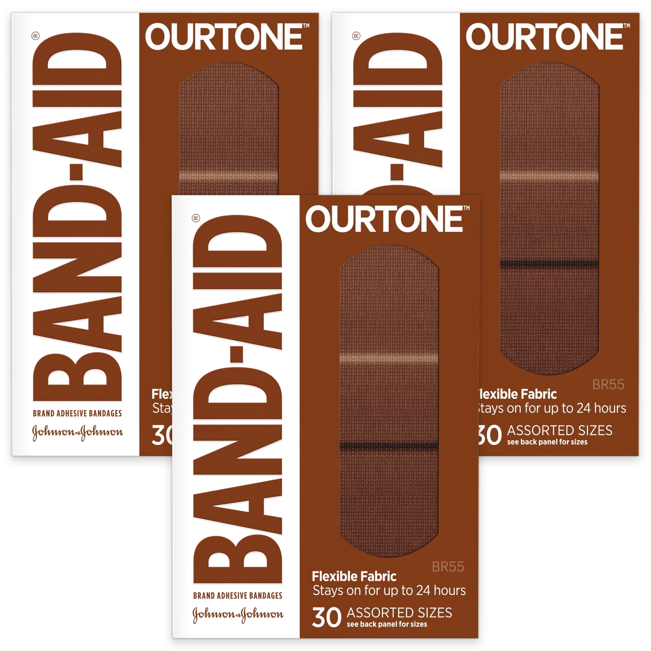 Band-Aid Brand OurTone Adhesive Bandages, BR55, 3 x 30 Ct