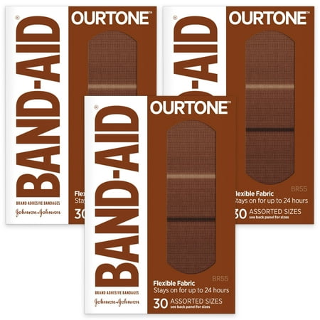 Band-Aid Brand OurTone Adhesive Bandages, BR55, 3 x 30 Ct