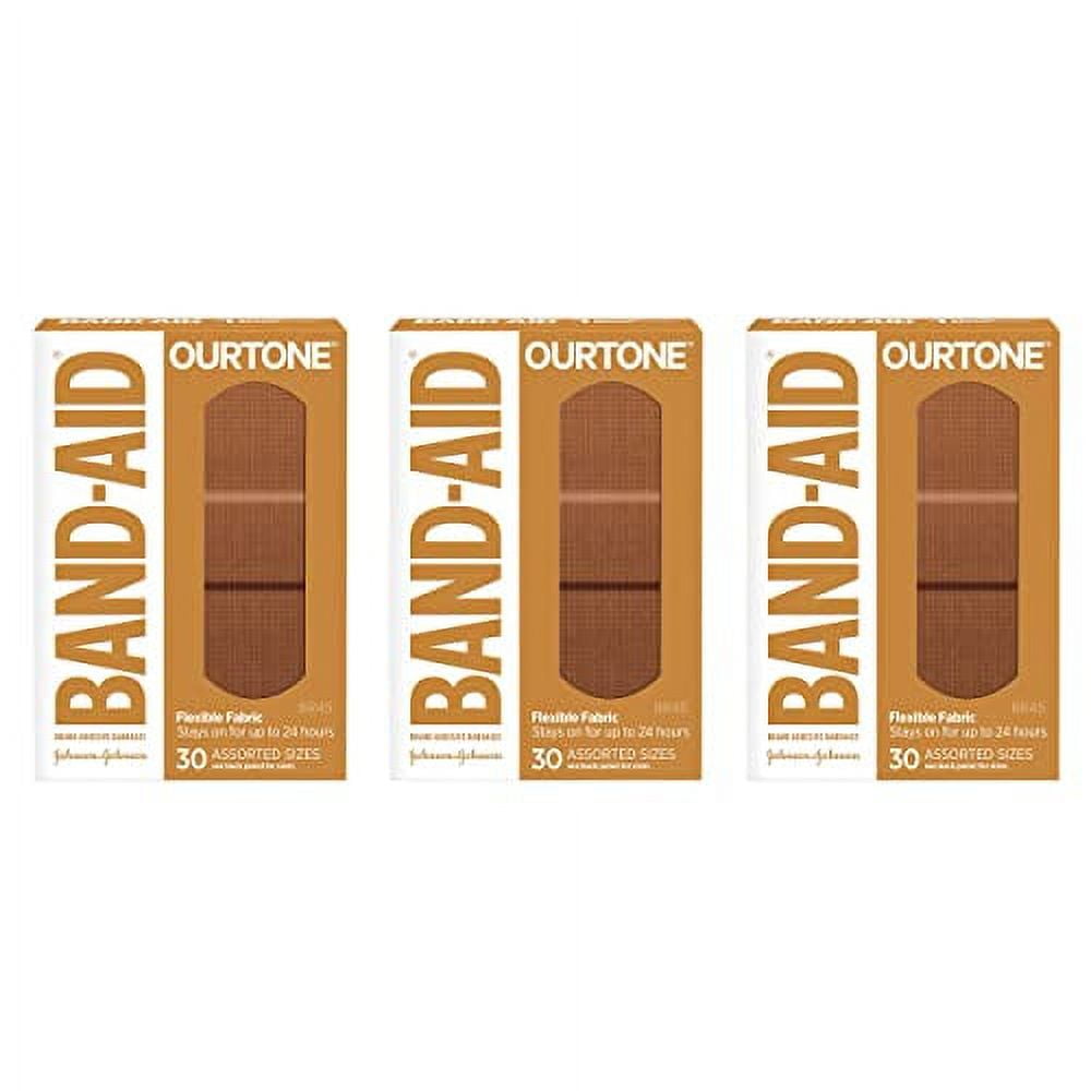 Band-Aid Brand Ourtone Adhesive Bandages, Flexible Protection & Care of  Minor Cuts & Scrapes, Quilt-Aid Pad for Painful Wounds, BR45, Assorted  Sizes, 30 ct, Pack of 3 