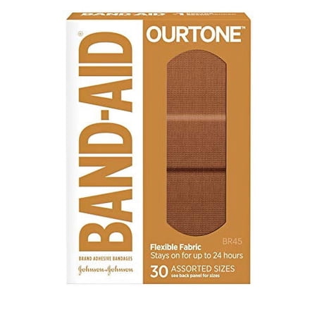 Band-Aid Brand Ourtone Flexible Fabric Adhesive Bandages, 30 Count, 3 Pack