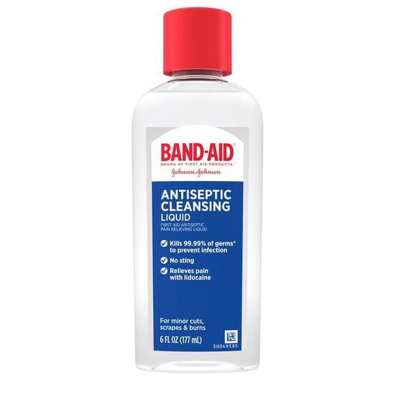 Band-Aid Brand Pain Relieving Antiseptic Cleansing Liquid, 6 fl. oz