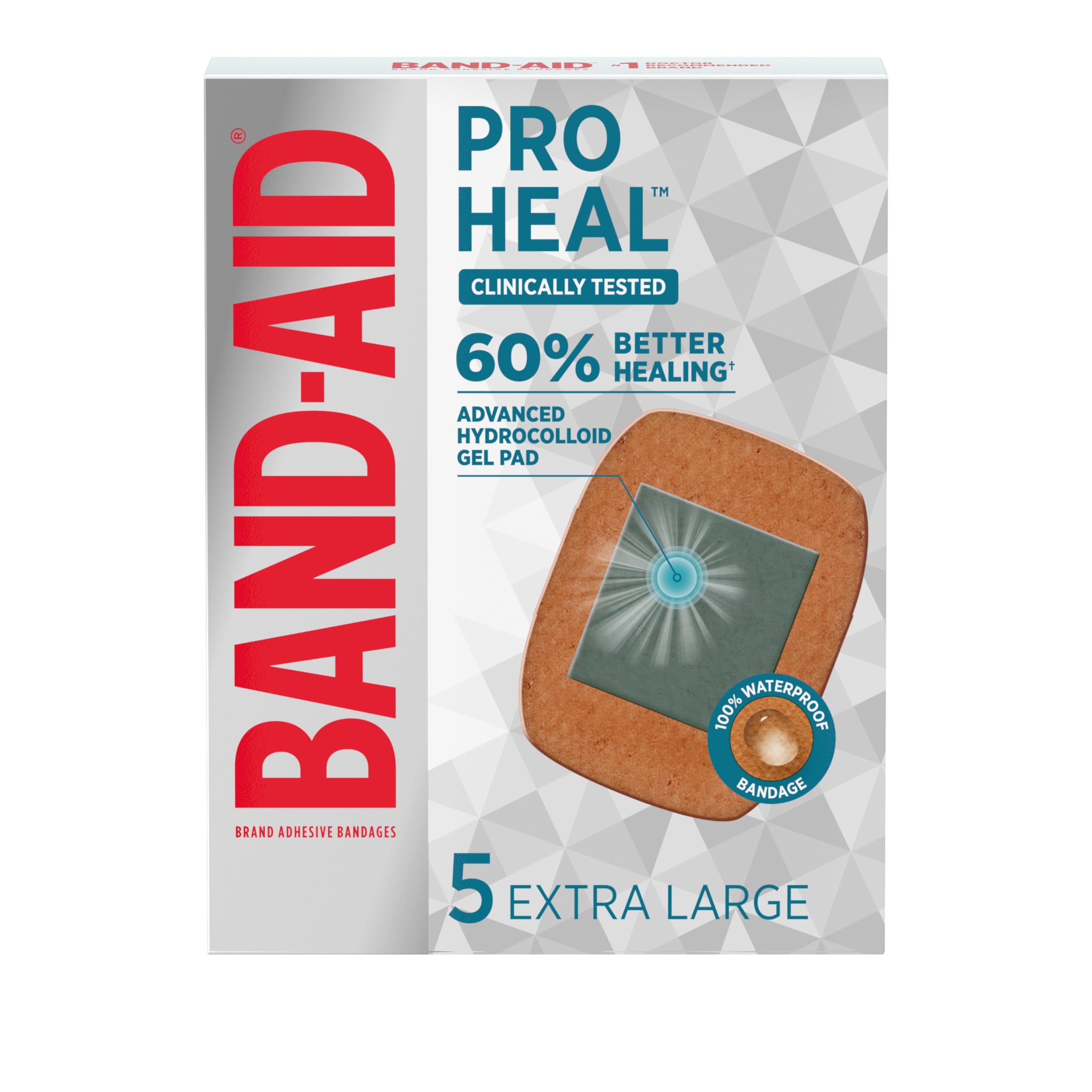 BandAid Brand Pro Heal Adhesive Bandages with Hydrocolloid Gel Pads