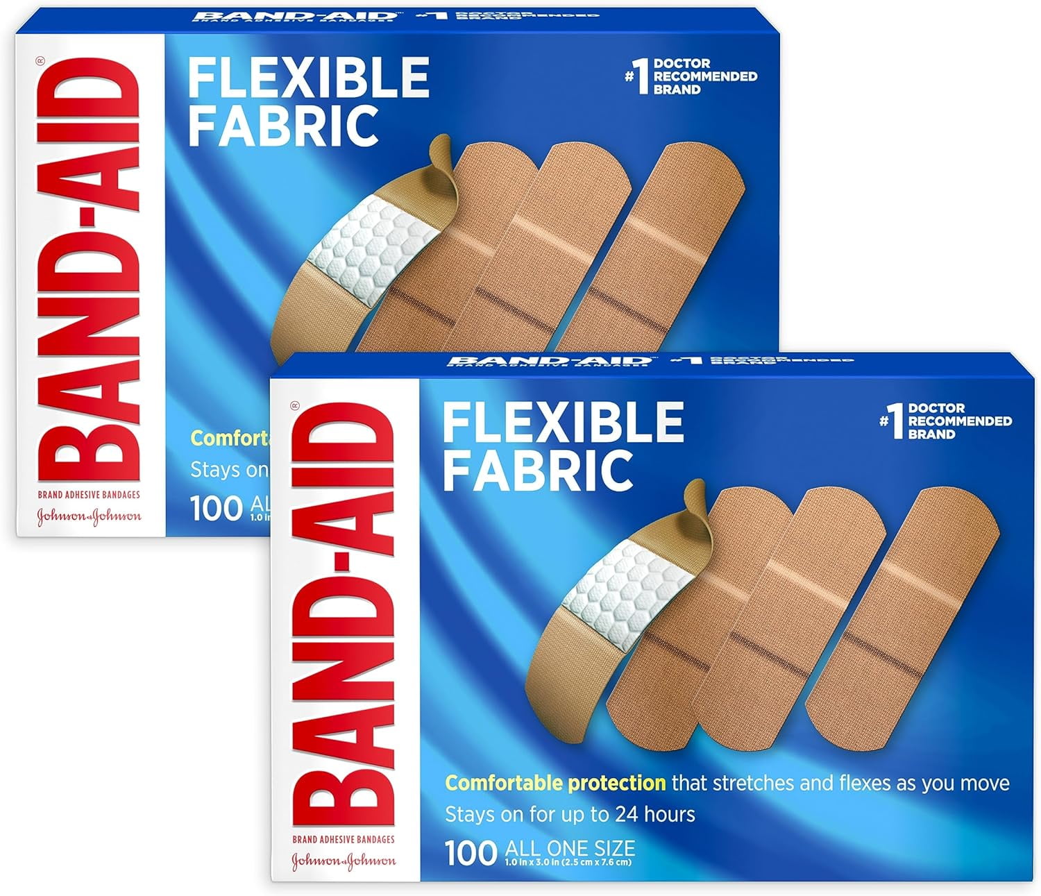 Band-Aid Brand Sterile Flexible Fabric Adhesive Bandages, Comfortable ...