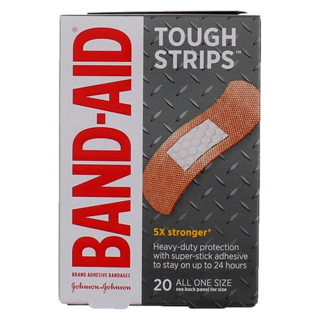 Band-Aid Brand Tough Strips Adhesive Bandage, All One Size, 20 ct (Pack of 2)