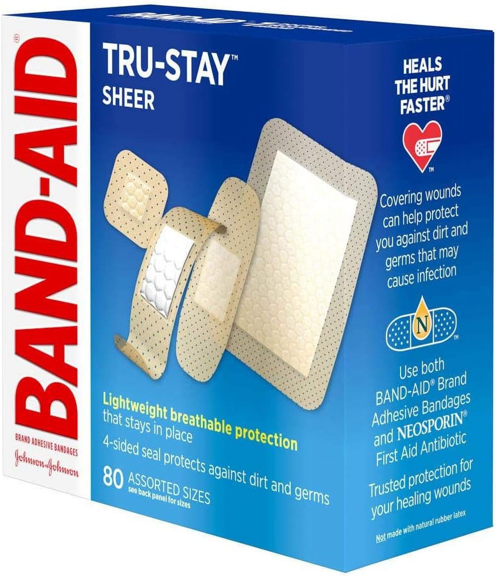 BandAid Brand Bandages with Neosporin Antibiotic, Assorted Sizes, 20 ct