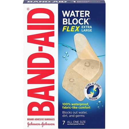 Band-Aid  Brand Water Block Flex 100% Waterproof Adhesive Bandages, Extra Large, 7 ct 1 ea