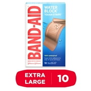 Band-Aid Brand Water Block Tough Strips Bandages, Extra Large, 10 Ct