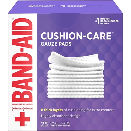 Band Aid First Aid Gauze Pads, Small, 2 Inch X 2 Inch - 25 Ea