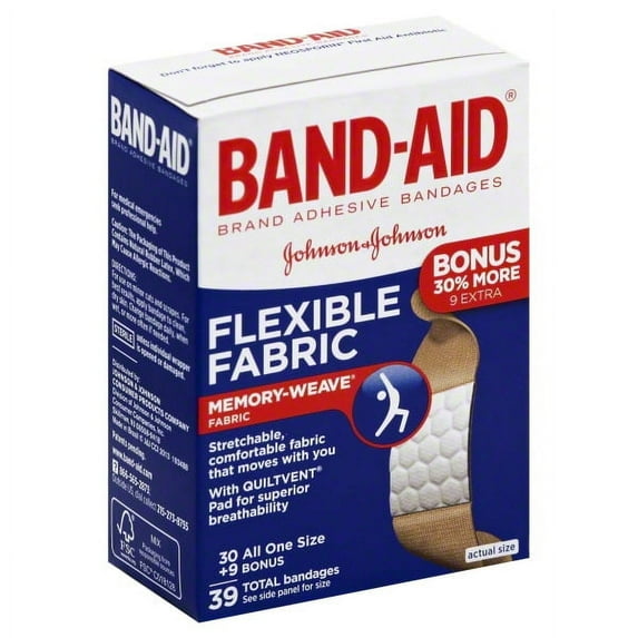 Band-Aid Flexible Fabric Adhesive Bandages - 39 CT