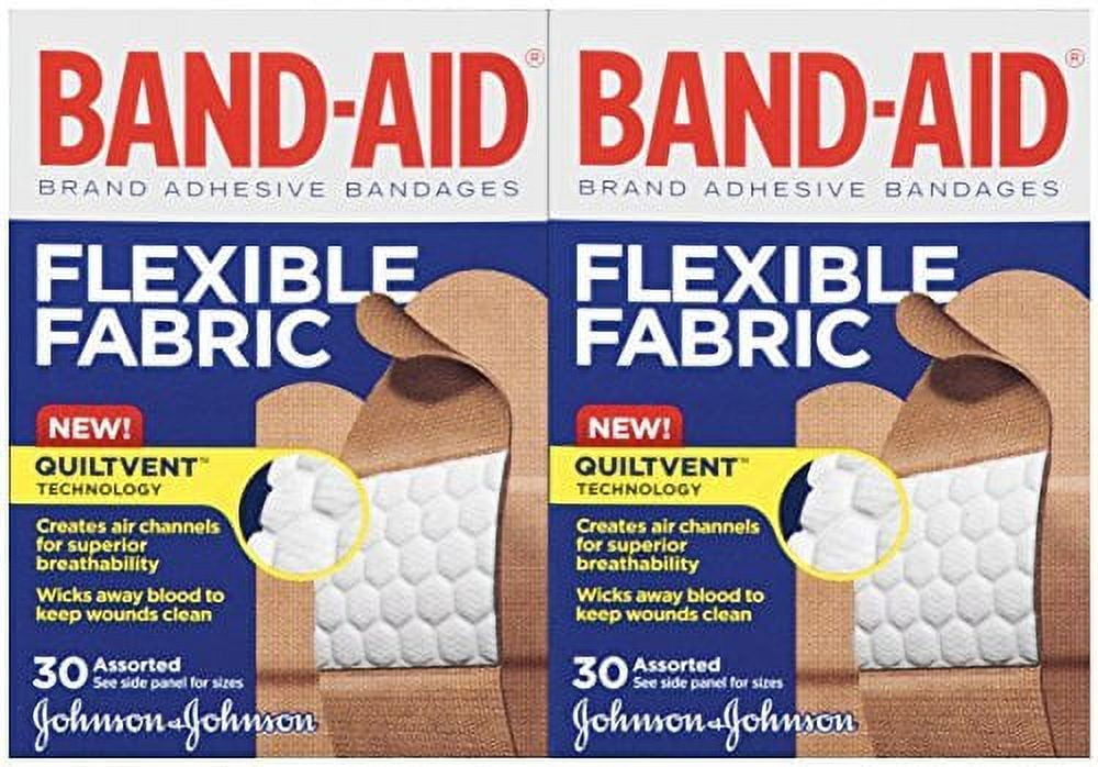 BandAid Flexible Fabric Adhesive Bandages, Assorted Sizes (Pack of 6