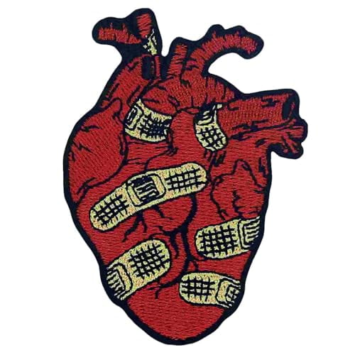 Band Aid Repair Heart Patch Embroidered Applique Badge Iron On Sew On Emblem