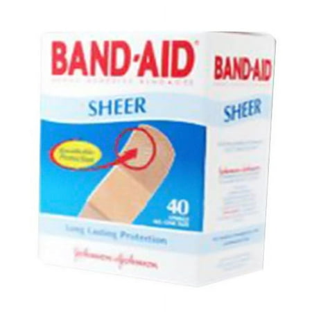 product image of Band-Aid Sheer Adhesive Bandages For Long Lasting Protection, One Size - 40 Ea, 2 Pack