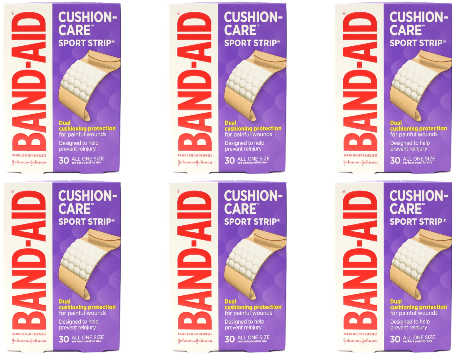 Band Aid Cushion Care Sport Strip Adhesive Bandage, Flexible