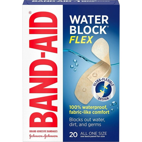 Band Aid Water Block Adhesive Bandages, 20 Ct, 3 Pack