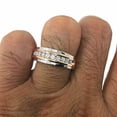 thumbnail image 1 of Band Channel Set Men's Ring 14K White & Rose Gold Plated 1.50Ct Lab Created Diamond Solid 925 Sterling Silver, 1 of 5