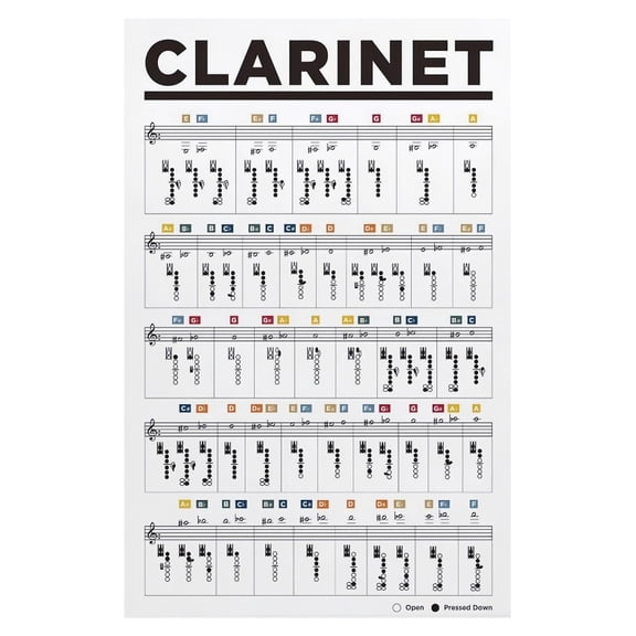 Band Classroom Decor Clarinet Fingering Chart Poster Educational Music Notes Diagram Student Practice Aid Teacher Resource School Music Room