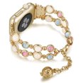 thumbnail image 1 of Band Compatible for Apple Watch 41mm 40mm 38mm, Adjustable Elegant Beads Pendant Handmade Night Luminous Pearl Women Girls Strap Bracelet for iWatch Series SE 9 8 7 6 5 4 3 2 1, Gold, 1 of 8