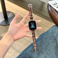 thumbnail image 1 of Band Compatible with Apple Watch 42/44/45/46/49mm, British Style Woolen PU Leather Stylish Plaid PU Leather Replacement Strap for iWatch Series 10 9 8 7 6 5 4 3 2 1 Ultra 1&2 SE,Brown/Black, 1 of 12