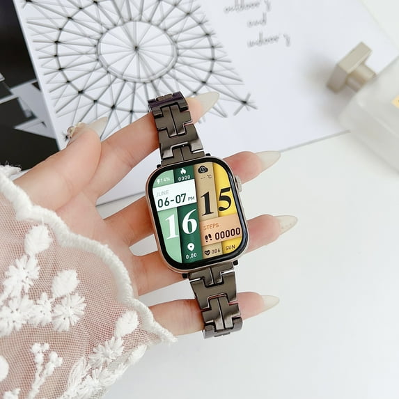 Band Compatible with Apple Watch Band 49mm 45mm 44mm 42mm Premium Stainless Steel Metal Replacement Strap Compatible with Apple Watch Ultra 2 Ultra Series 9 8 7 6 5 4 3 2 1 SE,Black