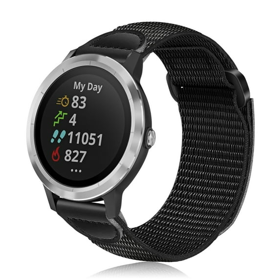 Band Compatible with Garmin Vivoactive 3/Garmin Venu Sq, 20mm Loop Nylon Leather Band Replacement Strap Compatible with Garmin Vivoactive 3 Music/Forerunner 245 Music/Forerunner 265 Music Smartwatch