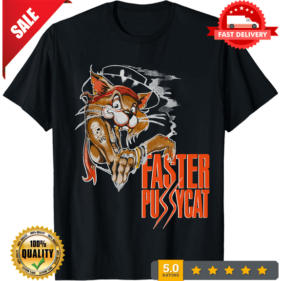 Band FASTER PUSSYCAT Cotton Black Men T-shirt, LIMITED EDITION-TH66834