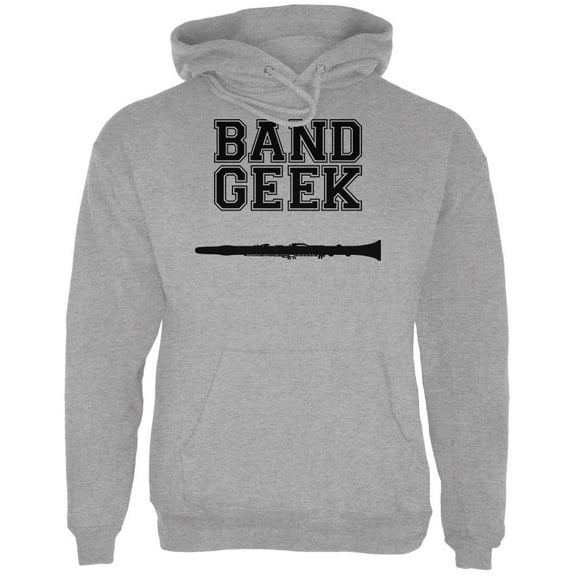Band Geek Clarinet Mens Hoodie Sport Grey SM