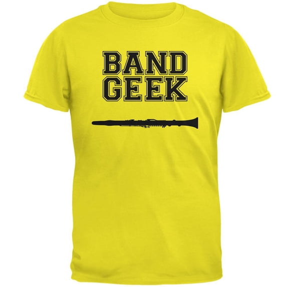 Band Geek Clarinet Mens T Shirt Bright Yellow 2XL