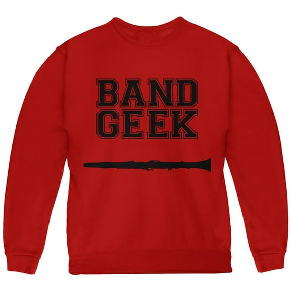 Band Geek Clarinet Youth Sweatshirt Red YLG
